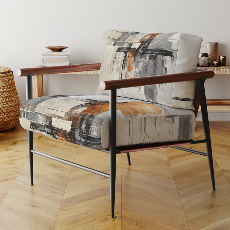Minimalist Montage IV - Fauteuil rembourré contemporain, fauteuil d'appoint Collage Art, Noir