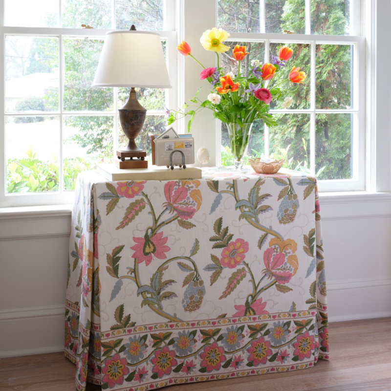 Indali Bordered Linen Fabric, Citron/Mineral
