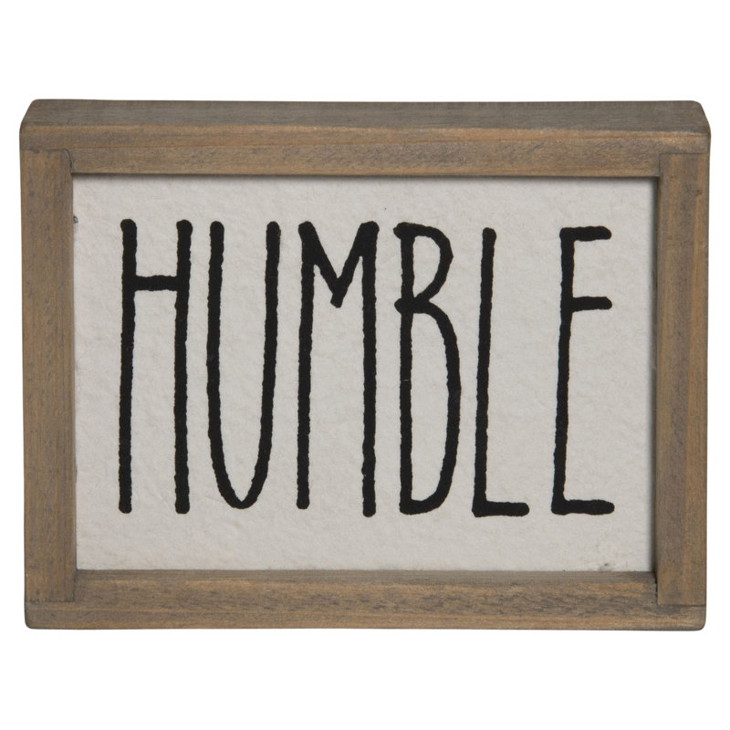 Signe en bois «humble»