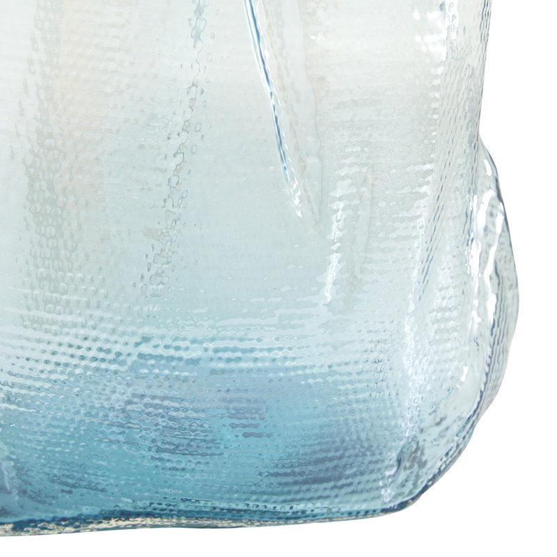Glass Handmade Blown Decorative Blue Vase