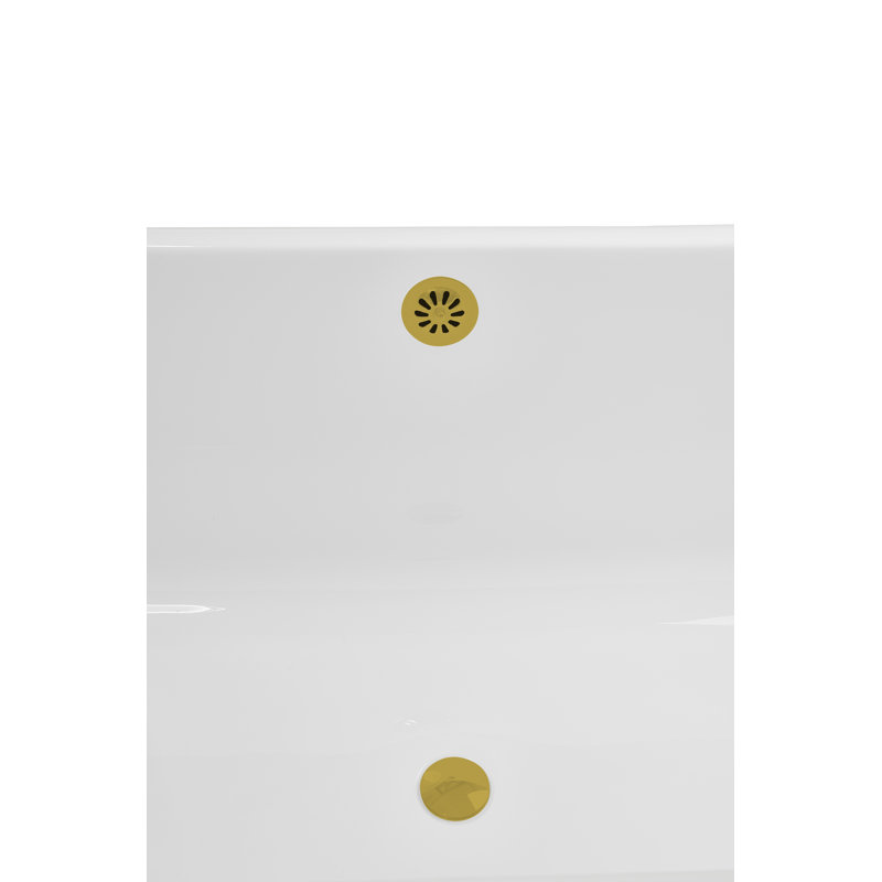 71" Streamline Clawfoot Tub,Tray,Drain and Clawfeet, Polished Gold, Brushed Gold