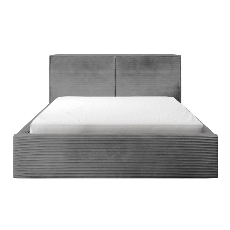 Ottoman Bed  Frame, Grey, Double (4'6)