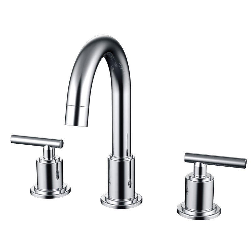 Widespread 2-handle Bathroom Faucet with Drain Assembly, Chrome
