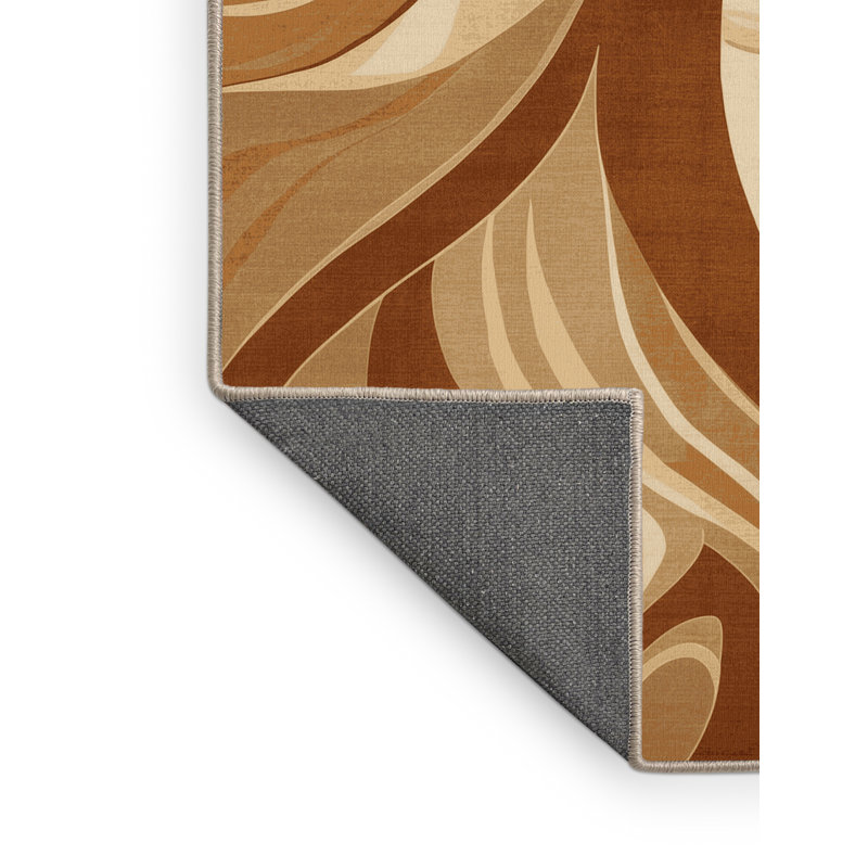 Tapis brun doux et moelleux traditionnel Jamarcus, 8 x 10