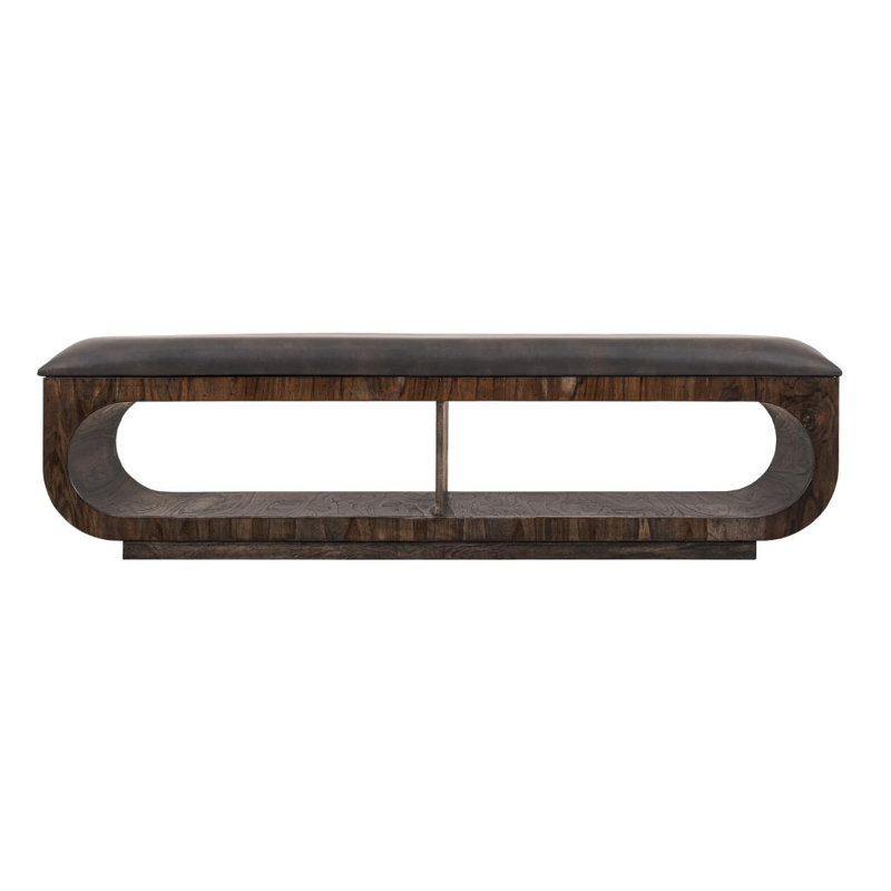 Banc rembourré avec deux tablettes ouvertes Balam, brun foncé Balam, Marron foncé, Marron foncé