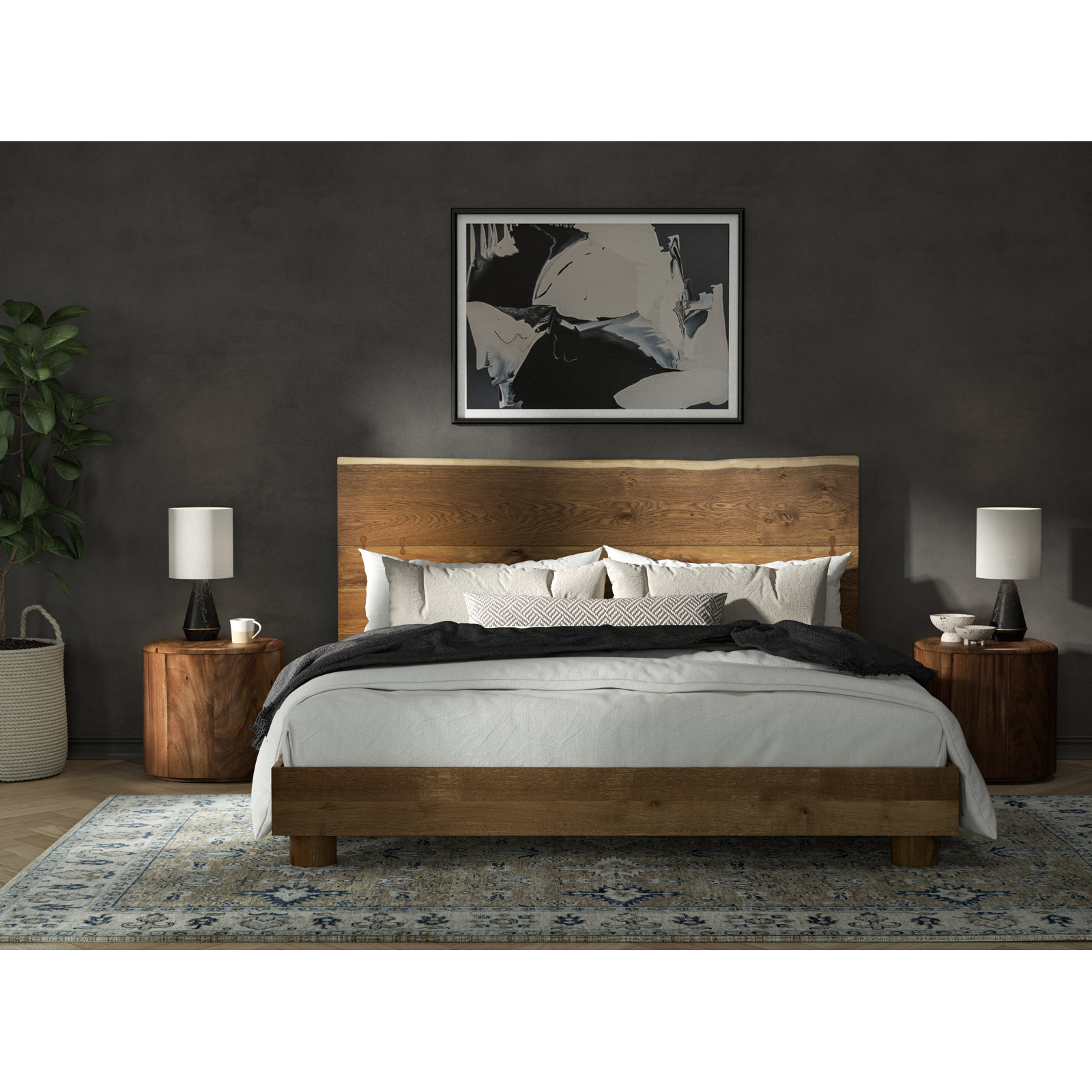 Cortina Solid Oak Bed, King
