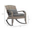 Chaise berçante de patio pour le jardin avec dossier haut, coussin de siège et coussin - gris pour coussin de véranda, jardin, porche, patio, balcon