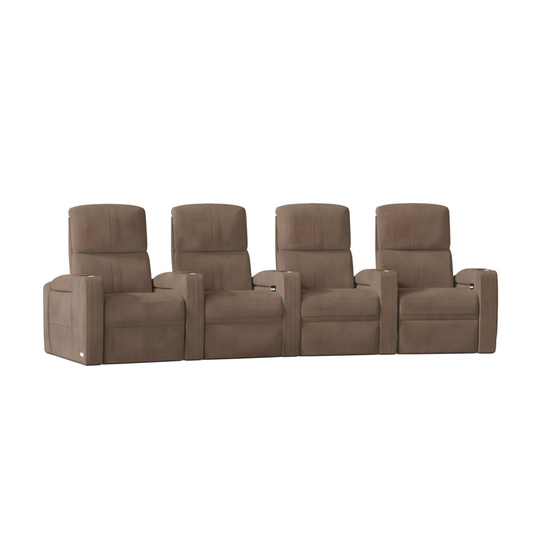 Rangée de cinéma maison Flash HR Series (rangée de 4), Sable Smartsuede