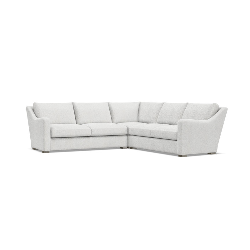 Bernhardt Ventura 3-Piece Fabric Sectional, 34.5" H x 107.5" W x 107.5" D, White Polyester, Symmetrical