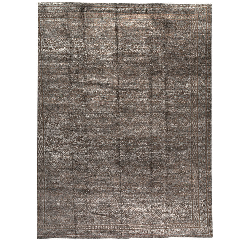 Tapis gris / brun noué à la main de haute qualité