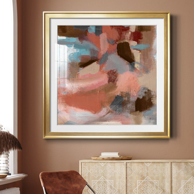 Terra Nova - peinture encadrée, Papier encadré doré, H 26,5 po x l 26,5 po x P 1,5 po