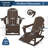 Outdoor HDPE Folding and Rocking Adirondack Chair With Double Cup Holder and Ottoam -702992262