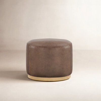 Bobbi 22" Genuine Leather Ottoman