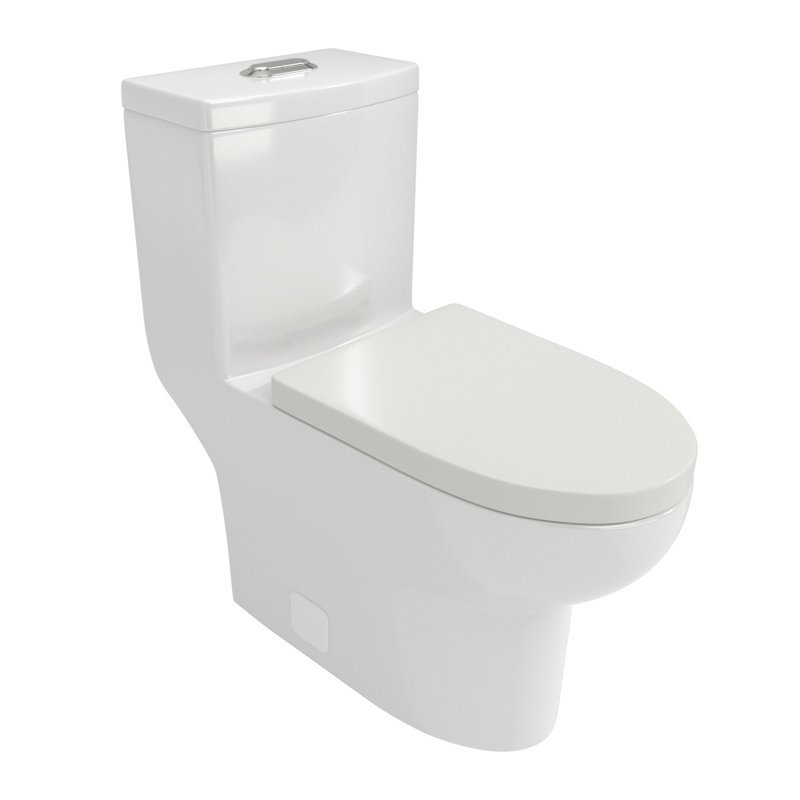 Toilette en céramique une pièce, double chasse avec siège à fermeture en douceur