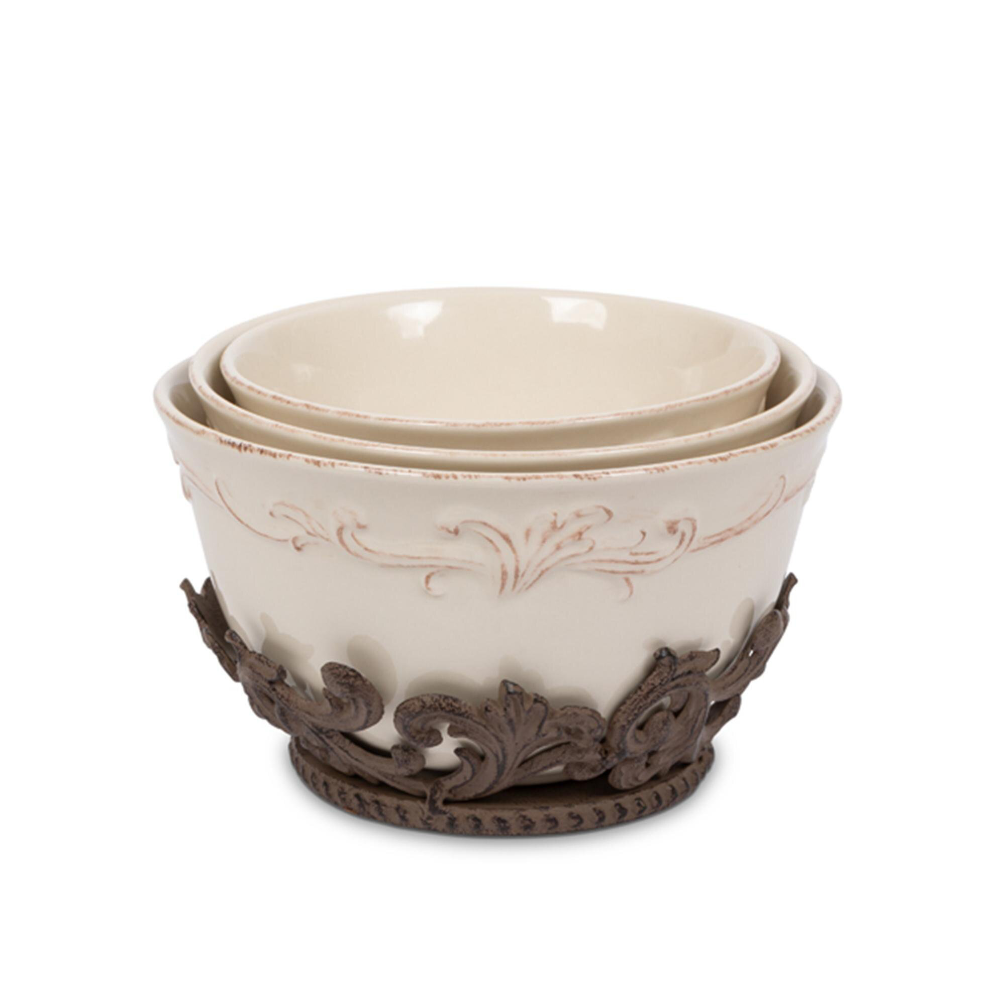 Park Hill Collection GG Collection Handmade Ceramic/Aluminum Decorative Bowl Set | Perigold