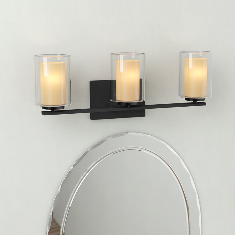 Éclairage pour salle de bain 3 lumières à intensité variable Arie, Noir mat
