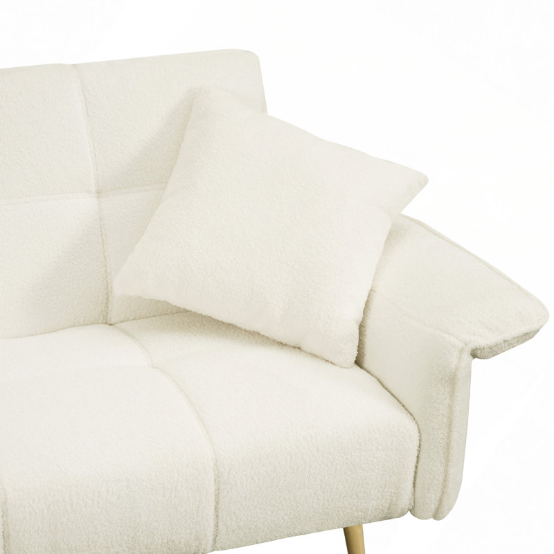 70.1 "Futon Sofa Bed, Convertible Double Sofa Bed, Beige