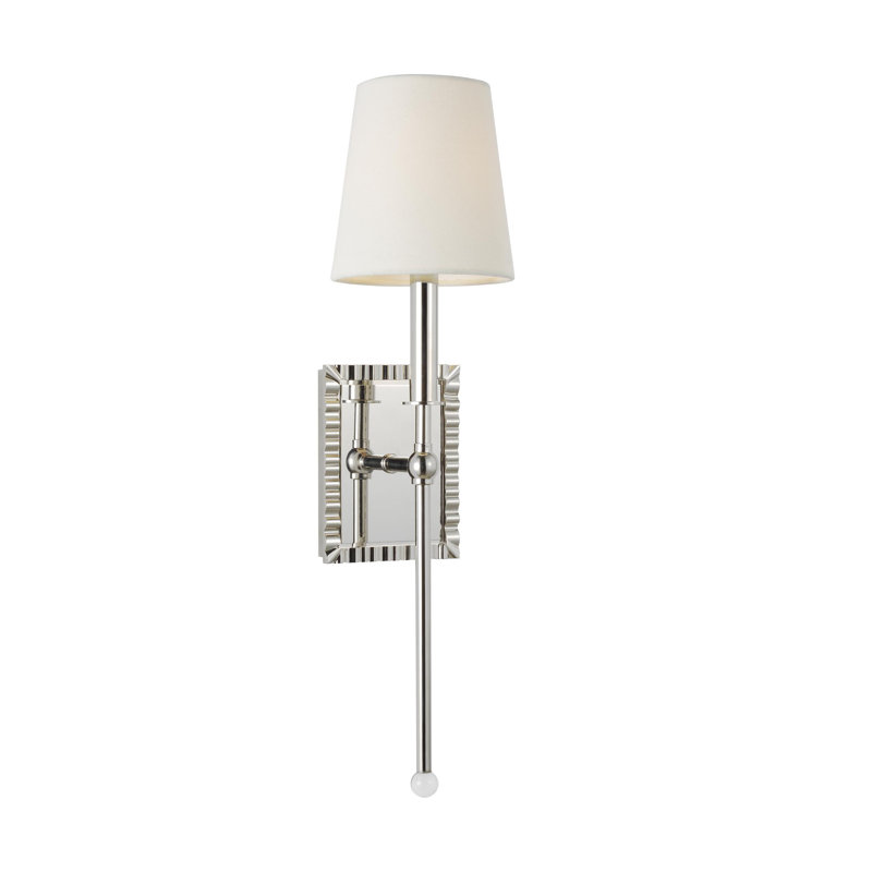 1 - Light Sconce, Polished Nickel