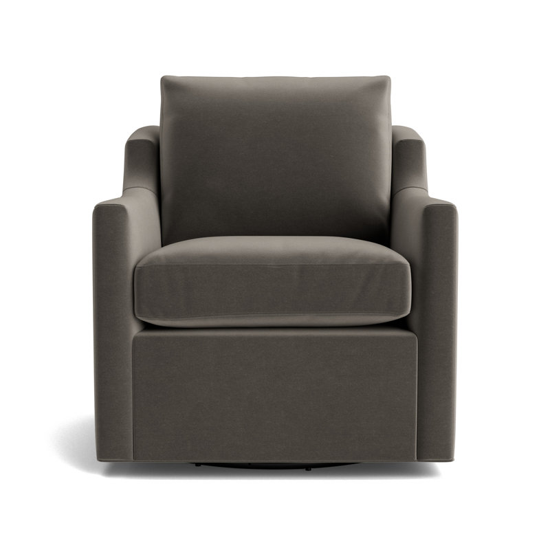 Gigi No Skirt Full Swivel Chair, Performance Velvet - Graphite