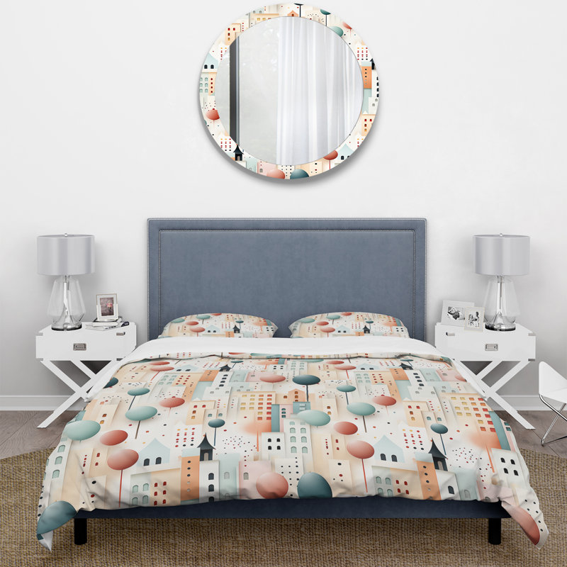 Ensemble de housse de couette à pois Architectural Splendor Polka Dots Pattern IV