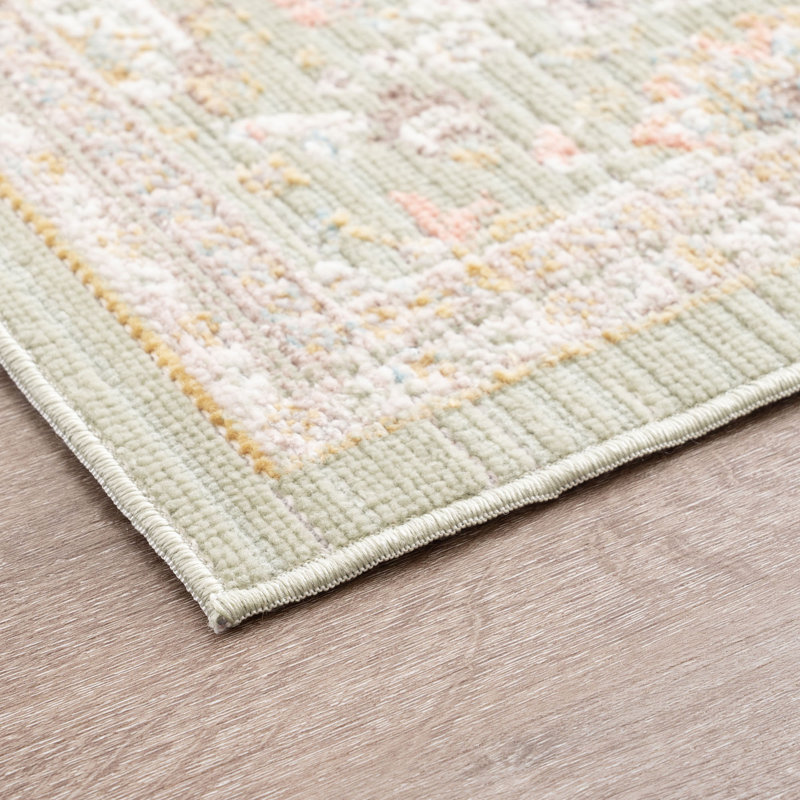 Alyssa Traditional Oriental Sage Polyester Rectangle Area Rug, 2' x 3', Rectangle 2' x 3'