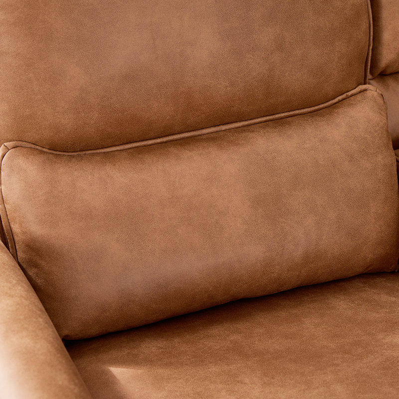 Ensemble de salon inclinable électrique en microfibre 3 pièces avec bandes lumineuses, 3 Pcs: 2 Chairs, Sofa, Brown