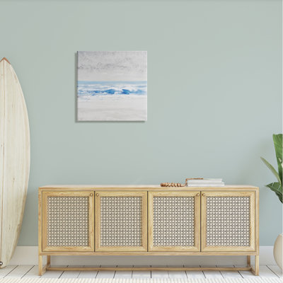 " Abstract Ocean Shoreline Waves Nautical Beach Design " by Tim OToole Painting Print