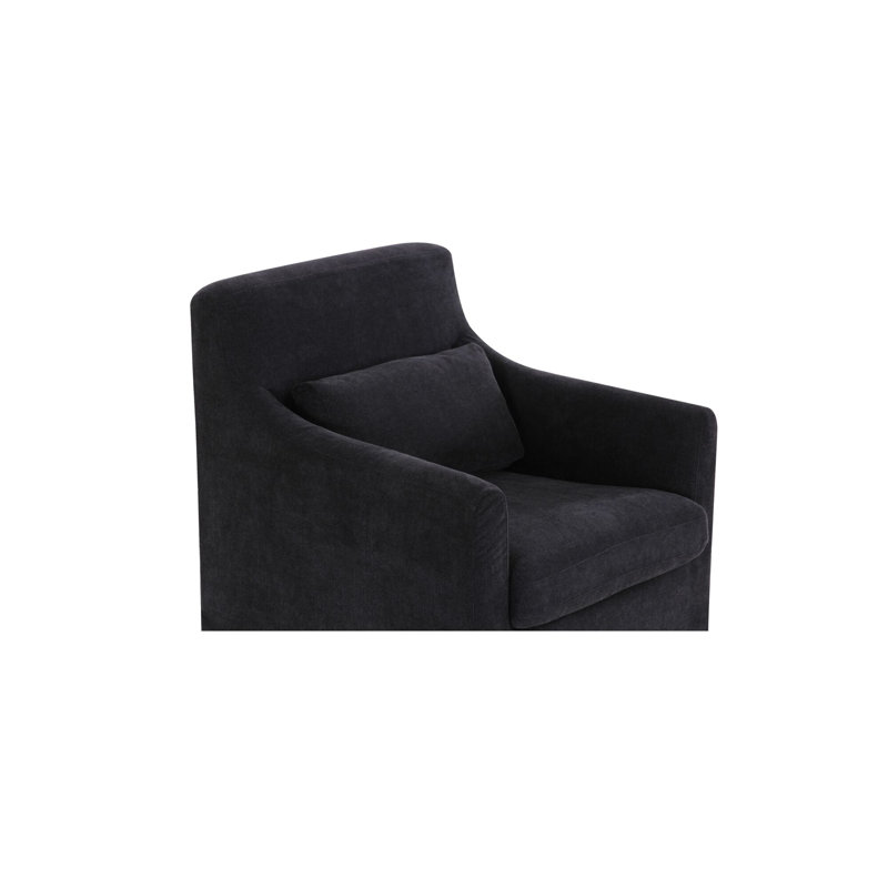 Lydia Upholstered Arm Chair, Black