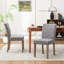 Chaise de salle à manger rembourrée, chaise d'appoint en tissu gris, chaise de cuisine moderne sans accoudoirs avec pieds en bois massif-696470670