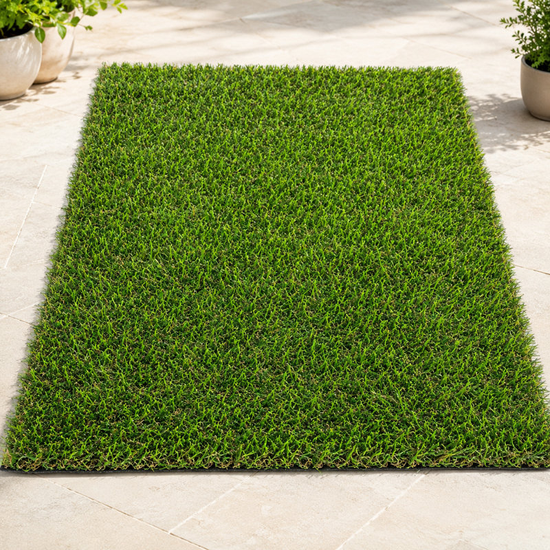 Tapis de gazon artificiel 6 pi x 10 pi avec une hauteur de poils de 0,8 po pour le patio, le balcon et le jardin