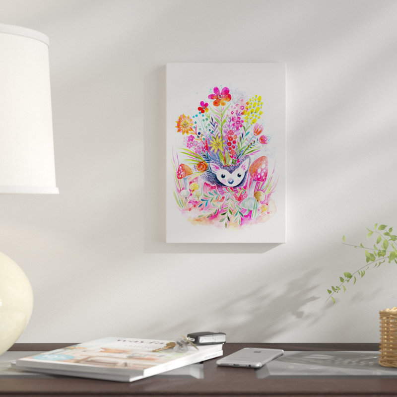 « hedgehog », peinture sur toile tendue, H 26 po x l 18 po x P 1,5 po, Toile tendue, Pas de tapis