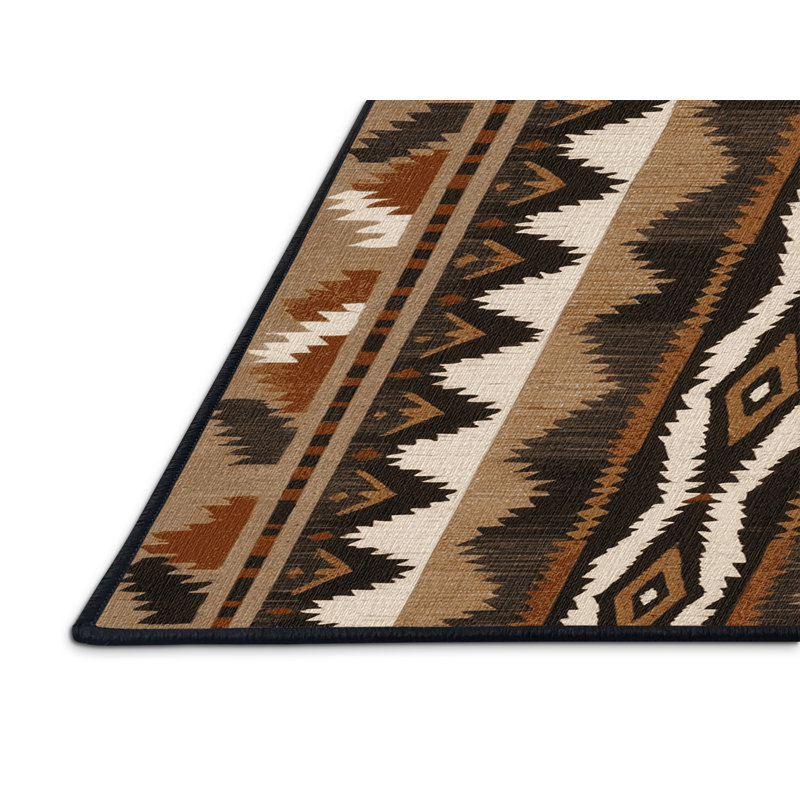 Tapis lavable à motif serpent à sonnettes Southwestern, Rectangle 5 pi x 7 pi