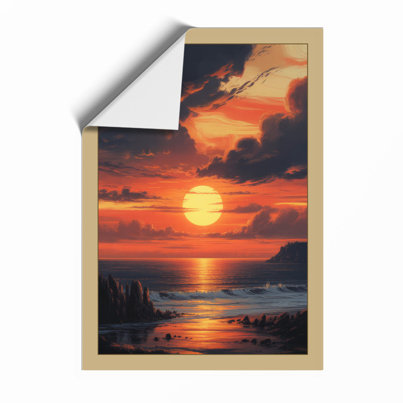 Sunset Coastal - Framed Print, A1 - 84.1 x 59.4 cm, Unframed