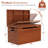 30" Large Bamboo Storage Box with Lid, Free-Stop Hinge & Cutout Handles