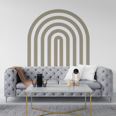 Rainbow Full Arch, Boho Wall Decal, Bed Arch Sticker, Hedboard Wall Decal, Arch Wall Decal, Mid Century Modern Boho Wall Decor 157LU