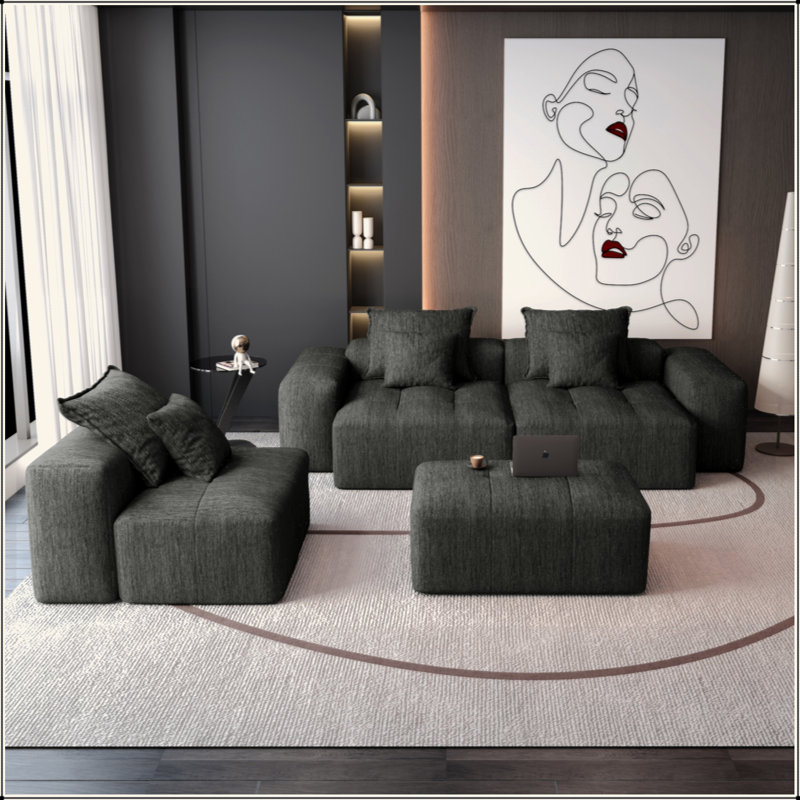 Canapé modulaire surdimensionné Modern, Noir