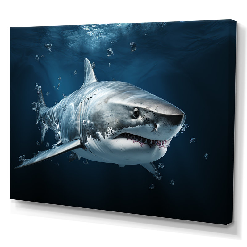 Océan, requin fantôme bleu, reproduction d'art sur toile I, Toile tendue, H 12 po x l 20 po x P 1 po