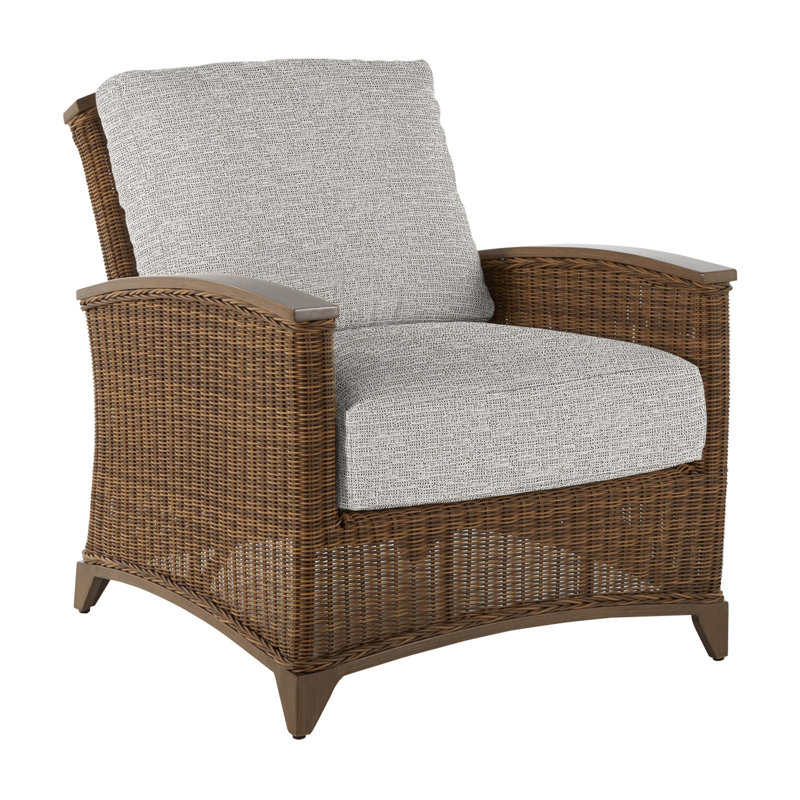 Astoria Woven Lounge Chair, Raffia/Oak, No Welt, Tweed Toffee