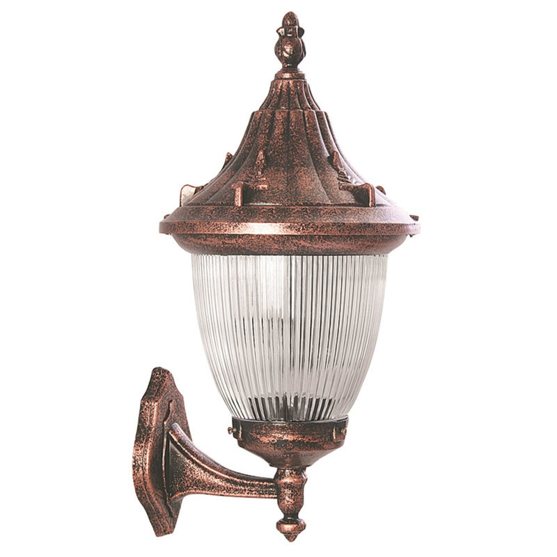 Lampe murale traditionnelle pour l'extérieur, corps en ABS brun, 19,7 po x 10,2 po | Capuchon en polycarbonate, douille E27 de 40 W maximum | Certifié IP65 pour la résistance aux intempéries, design industriel américain nostalgique, parfait pour les jardins et les patios