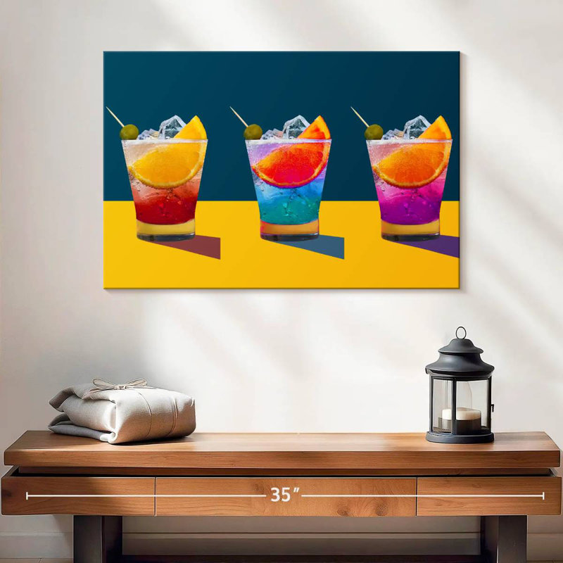 Yarlin Rainbow Cocktail, H 16 po x l 24 po