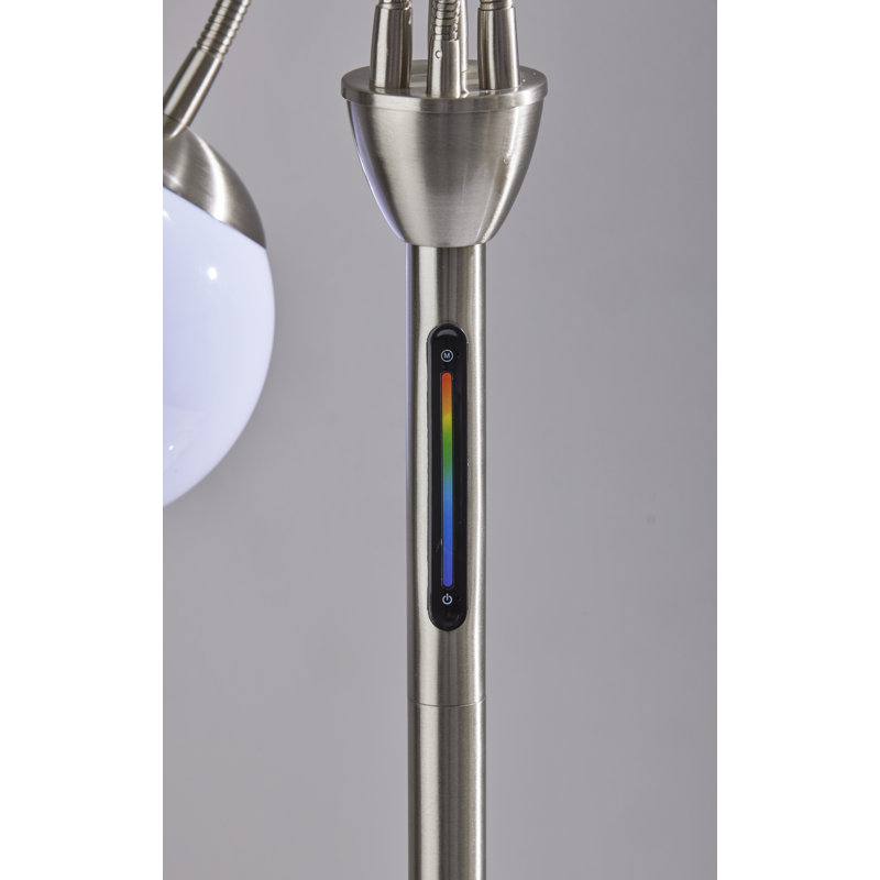64" Adjustable White LED Floor Lamp with Touch Control