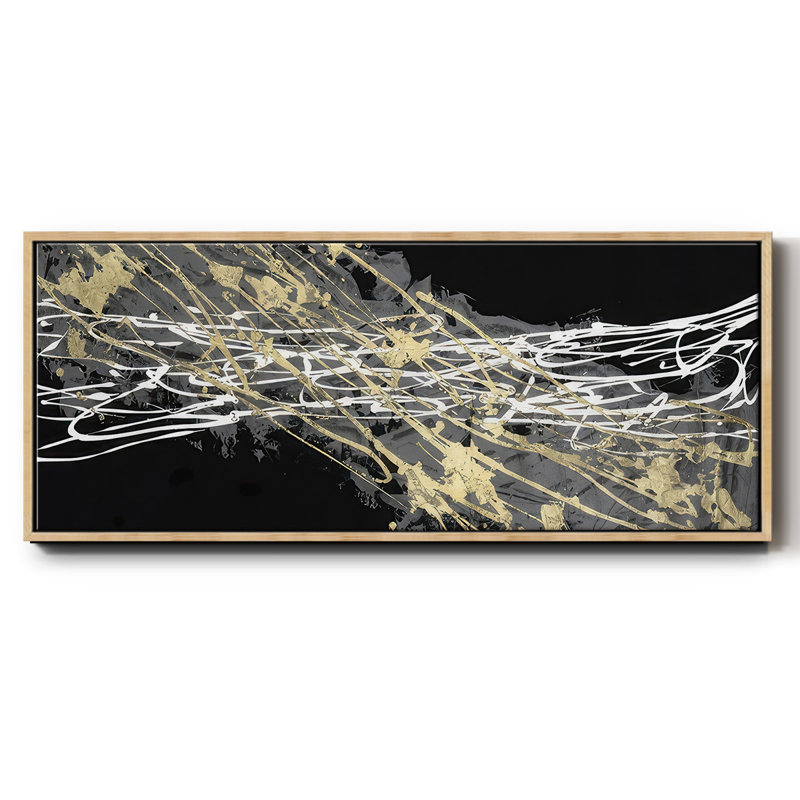 Mistral III en noir - toile encadrée, H 20 po x l 50 po