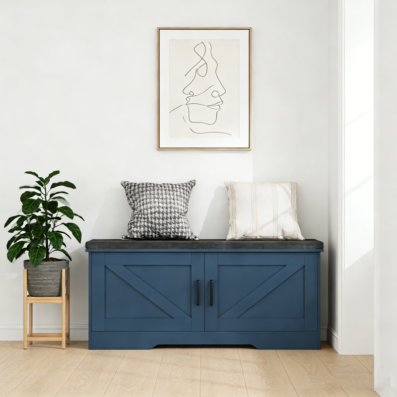 Banc de rangement avec siège rembourré