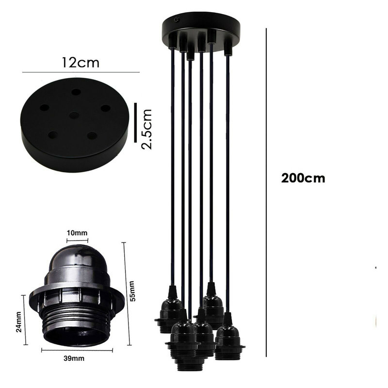 Segarra 6 - Light Black Cluster Pendant
