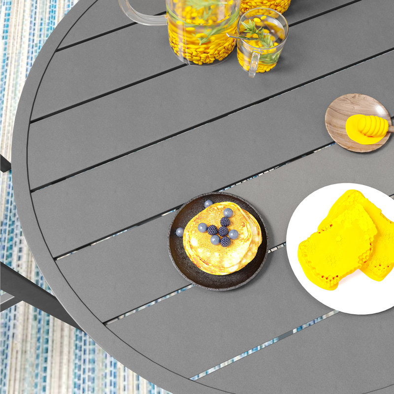 Rares 2 - Person Patio Dining Set with Round Table, Gray