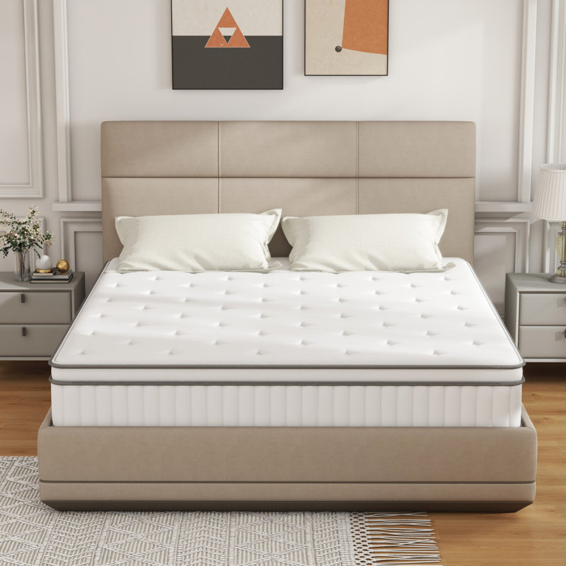 Hutchison Hybrid Mattress, Memory Foam Hybrid Springs Mattresses, Medium Firmness Mattress in A Box, Twin, 12"