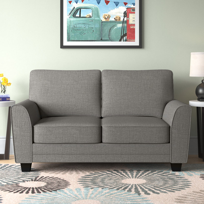 Aliciana Fabric 63'' Reception Loveseat, Nature Gray