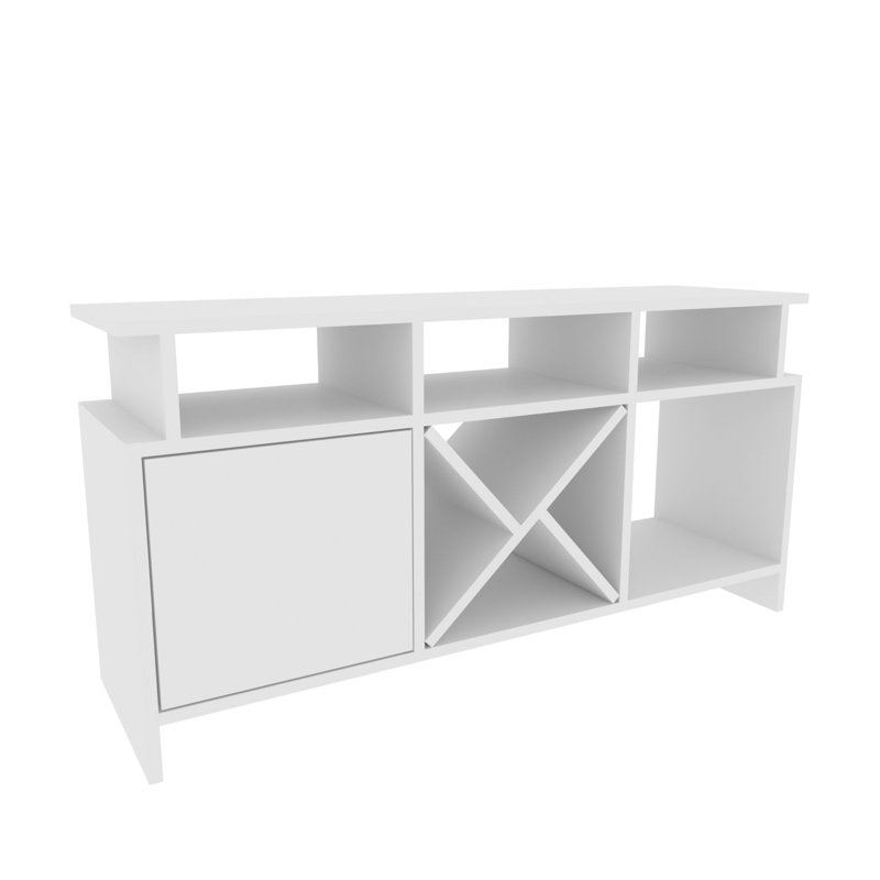 Meuble télé, Blanc/Noir
