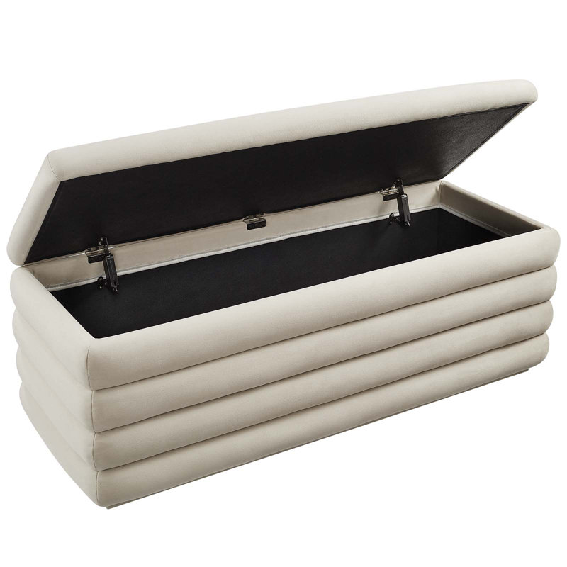Modway Mezzo Storage Bench, Almond Performance Velvet