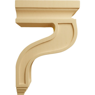 3 1/2"W x 7 1/4"D x 11"H Hollow Back Corbel, Alder